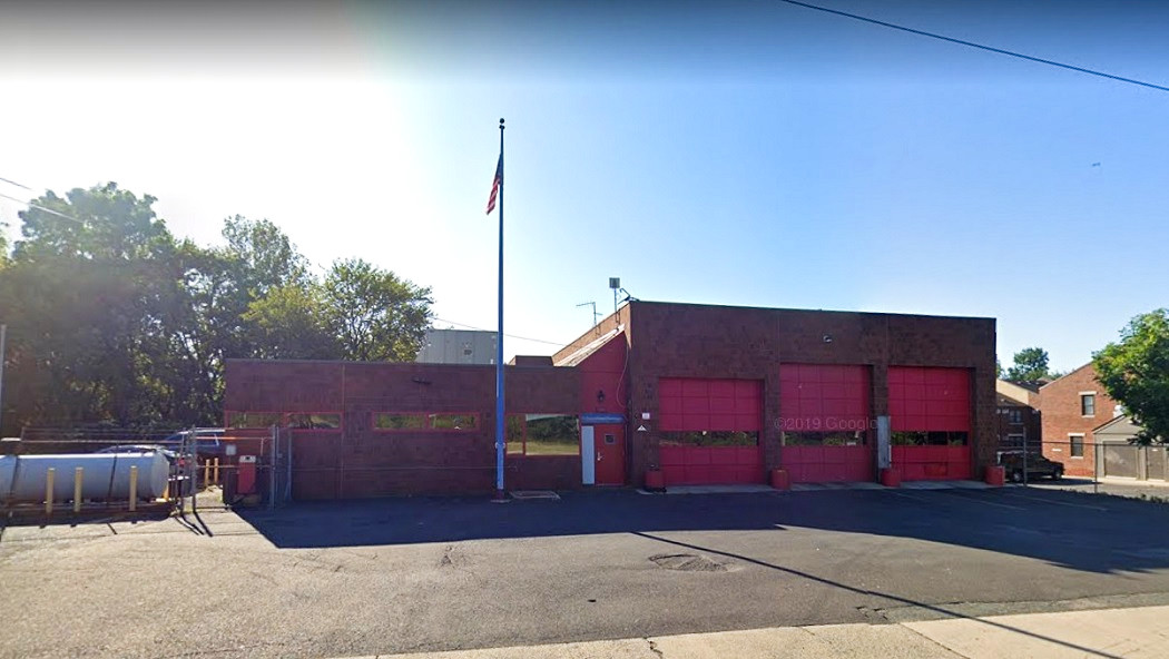 A Trenton firefighter was hit by a stray bullet while working out in a fire station exercise room.