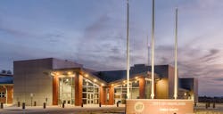 The 31,000-square-foot, state-of-the-art facility houses the city’s police, fire and emergency medical services departments under one roof. The 31,000-square-foot, state-of-the-art facility houses the city’s police, fire and emergency medical services departments under one roof.