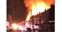 A house fire in Lewistown left one resident dead and four firefighters injured during a four-alarm fire.