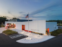 Because of the high-wind ratings that the Longboat Key Fire Rescue Department&rsquo;s Station #92 must meet, windows and doors are limited. This requires creative approaches to lighting and views to the outside.