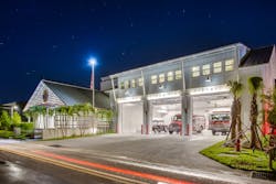 Close work with civil engineers is necessary to eliminate any problems of apparatus bottoming out on entry or exit of a bay that’s elevated. Close work with civil engineers is necessary to eliminate any problems of apparatus bottoming out on entry or exit of a bay that’s elevated.