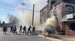 An apartment fire in Vicksburg has caused extensive damage to the building leaving two families homeless.