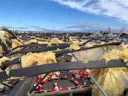 Candles were left on work lines to signal that there were small pockets to look under for possible survivors inside the candle factory. Candles were left on work lines to signal that there were small pockets to look under for possible survivors inside the candle factory.