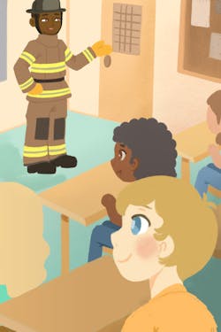 Shortly after teaching his first fire safety course, and having two young ones at home, Lyczkowski had the idea to write a book for preschoolers about Fire Safety Day at school. Shortly after teaching his first fire safety course, and having two young ones at home, Lyczkowski had the idea to write a book for preschoolers about Fire Safety Day at school.