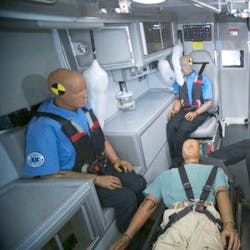 The RollTek airbag system, that combines side airbag protection for rollovers with the latest advances in seat belt technology, is now available on all REV ambulance brands. The RollTek airbag system, that combines side airbag protection for rollovers with the latest advances in seat belt technology, is now available on all REV ambulance brands.