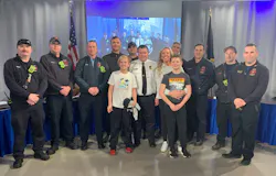 A Lancaster Elementary student was recognized for his donation and handwritten letter to the Salem Fire Department. A Lancaster Elementary student was recognized for his donation and handwritten letter to the Salem Fire Department.