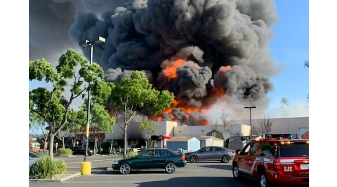 A man has been arrested in connection with the five-alarm South San Jose Home Depot fire.