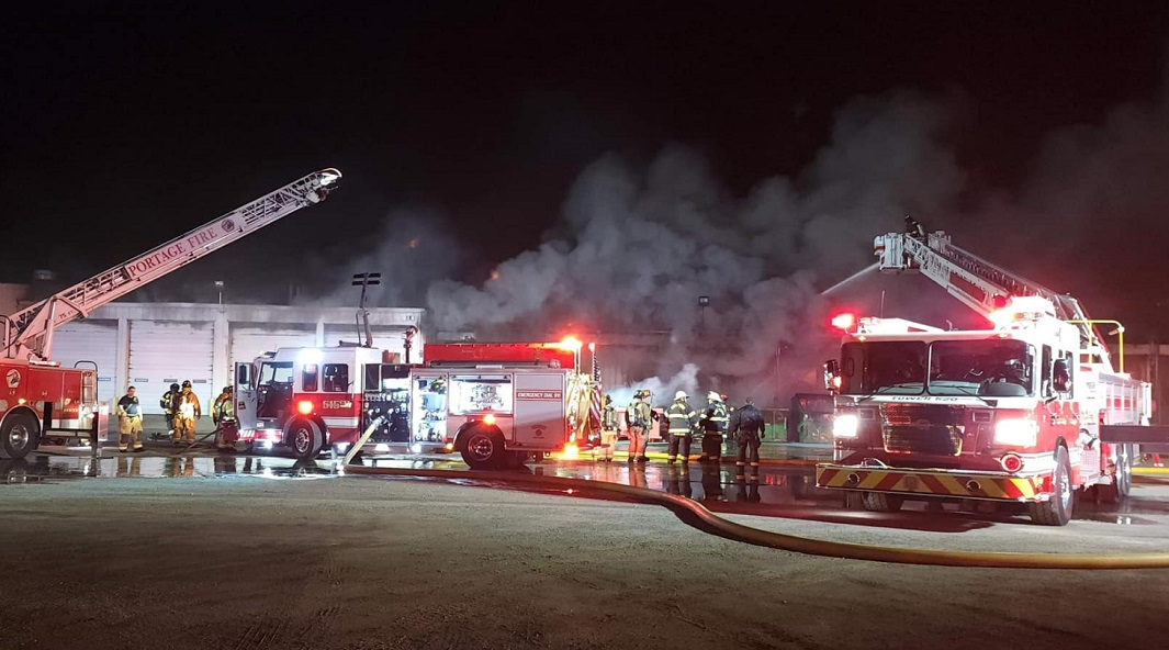 A massive fire in a Chesterton commercial building cause over $1 million in damage according to local officials.