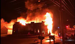 A massive fire tore through the small community of Worcester devastating the downtown area.