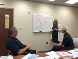 Community-FIT involves The Ohio State University Wexner Medical Center. Here, members of the UAFD&rsquo;s Community Assistance, Referrals and Education Services (CARES) program meet with a representative of the medical center to learn coaching methods for members to employ during a lift-assist call.