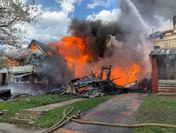 The fire quickly spread from one home to the next on Cleveland's East Side. The fire quickly spread from one home to the next on Cleveland's East Side.