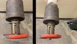 Limiting-style PRVs, such as this example, are easy to deal with. Removing the pin bypasses the stop, which allows a crew to get full flow and pressure. Limiting-style PRVs, such as this example, are easy to deal with. Removing the pin bypasses the stop, which allows a crew to get full flow and pressure.