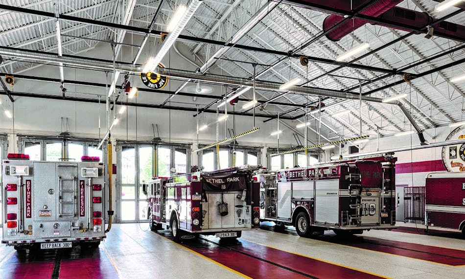 NFPA 1500: Standard on Fire Department Occupational Safety, Health, and Wellness Program indicates that fire departments are obligated to protect firefighters from exposure to vehicle exhaust emissions via the use of systems that capture the exhaust. Opening bay doors before starting apparatus isn&rsquo;t a substitute for such a system.