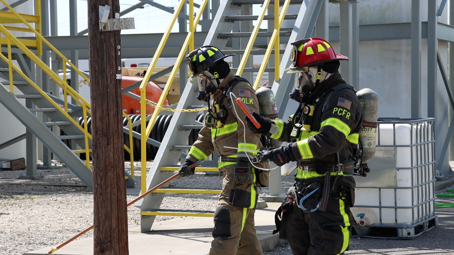 A scene from Polk County Fire Rescue Hazmat Roadshow tv video.