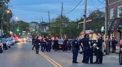 Police at the scene where an EMT was shot in Staten Island on Thursday evening.