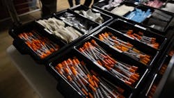 Syringes and other medical equipment were on display during a media tour of the OnPoint supervised drug injection site, in New York in November 2021. Syringes and other medical equipment were on display during a media tour of the OnPoint supervised drug injection site, in New York in November 2021.
