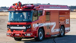 The Los Angeles Fire Department unveiled the Rosenbauer RT pumper assigned to Station 82 to residents during the city&apos;s annual Fire Service Day.