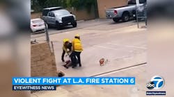 Los Angeles firefighters found the alleged trespasser at Fire Station 6. Los Angeles firefighters found the alleged trespasser at Fire Station 6.