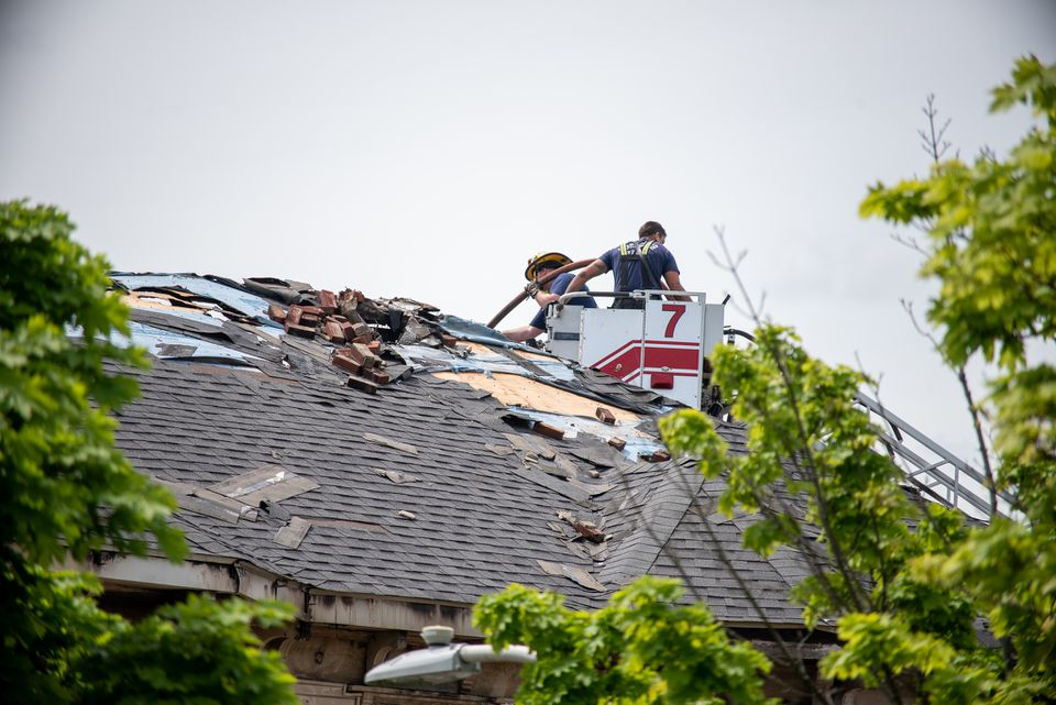 Worcester firefighters responded to a four-alarm fire at 2 Gage St. around 3:31 a.m. Saturday.