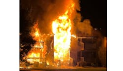 Clifton firefighters battled a massive blaze in a condominium that sent three occupants to the hospital for injuries.