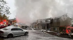 Cowlitz 2 Fire & Rescue firefighters battled a two-alarm blaze that damaged five units in an apartment building.