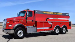 The Lawrence Fire Department has taken delivery of a custom-built Custom Fire Apparatus tanker/tender.