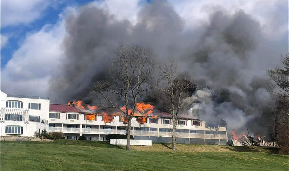 Multiple guests were force to jump to safety after fire tore through an area of the Red Jacket Mountain View Resort without fire sprinklers.