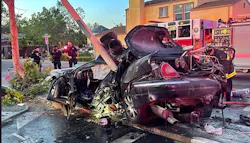 Oakland residents and firefighters teamed up to save a man following an accident and fire that trapped him in his vehicle.