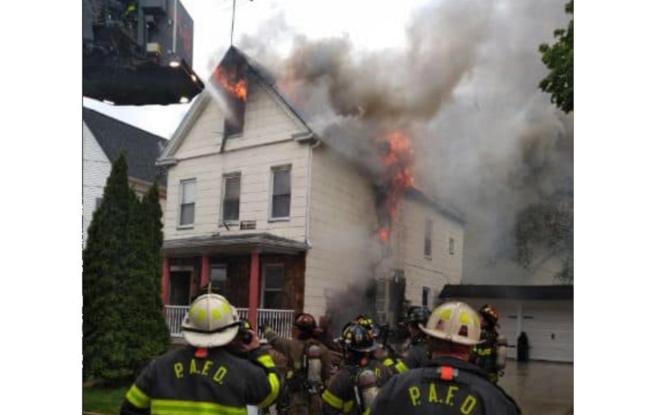 Two firefighters were injured battling a Perth Amboy basement fire that displaced six people.