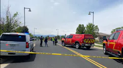 First Responders cordoned off the neighborhood area where the plane went down Sunday.