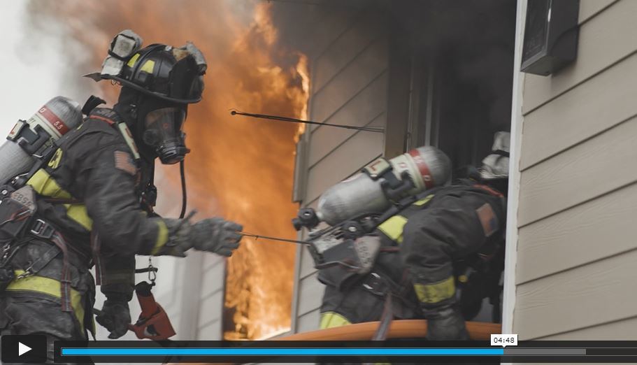 A screen shot from the &ldquo;Study of Fire Service Residential Home Size-up and Search & Rescue Operations&rdquo; overview video.
