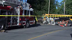 A crash involving a school bus and dump truck injured several people sending multiple to an area hospital.