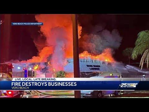 A fire in Vero Beach has destroyed two businesses and its cause remains under investigation.