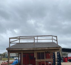 An 8 x 16-foot roof prop that’s 10 feet off of the ground can provide members of a RIT the ability to train realistically on the rescue of firefighters who are incapacitated on a roof. An 8 x 16-foot roof prop that’s 10 feet off of the ground can provide members of a RIT the ability to train realistically on the rescue of firefighters who are incapacitated on a roof.