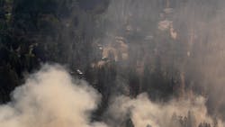 Smoke shrouds Christmas Valley during the Caldor Fire on Tuesday, August 31, 2021 in El Dorado County.