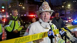 Boston Fire Commissioner Jack Dempsey speaks to the media at a March 2022 emergency. He will retire as he hits the mandatory retirement age under state law. Boston Fire Commissioner Jack Dempsey speaks to the media at a March 2022 emergency. He will retire as he hits the mandatory retirement age under state law.