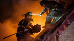 Departments that have battery-powered rotary saws might be well-served to evolve their rooftop ventilation training. The customary constraint to flat roofs of rotary saw use—considering the stability issues that could be caused by the torque of gasoline-powered models on a pitched roof—can be rethought because of the different rotational forces of battery-powered models. Departments that have battery-powered rotary saws might be well-served to evolve their rooftop ventilation training. The customary constraint to flat roofs of rotary saw use—considering the stability issues that could be caused by the torque of gasoline-powered models on a pitched roof—can be rethought because of the different rotational forces of battery-powered models.