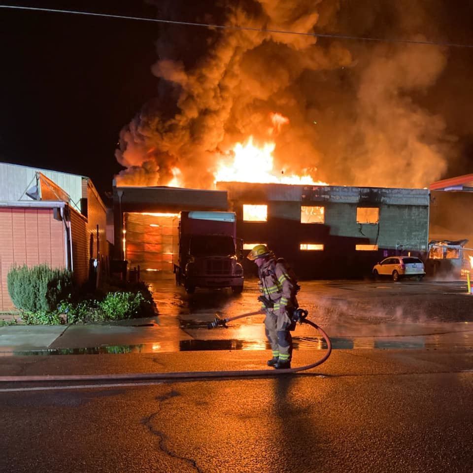 The Medford Fire department posted this photo of the fire on April 13.