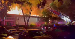 Screenshot of a video of the incident posted to the Cobb County Fire Department Facebook page.