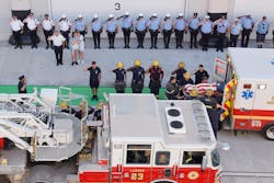 Lt. Sean Williamson is received by his fellow firefighters and taken into the Medical Examiner's Office on Saturday. Lt. Sean Williamson is received by his fellow firefighters and taken into the Medical Examiner's Office on Saturday.