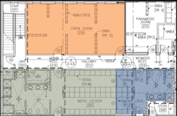 Separate locker rooms. Separate locker rooms.