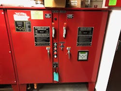 Jockey pump controllers and fire pump controllers in a building's pump room sense a drop in pressure/water flow and signal the appropriate pump to run. Jockey pump controllers and fire pump controllers in a building's pump room sense a drop in pressure/water flow and signal the appropriate pump to run.