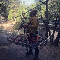 The RFD’s REMS road-based rescue equipment includes multipurpose devices (MFDs), harnesses and a titanium stokes basket. The RFD’s REMS road-based rescue equipment includes multipurpose devices (MFDs), harnesses and a titanium stokes basket.