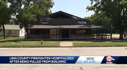 The Linn County firefighter was removed from the Pleasanton chiropractor office by fellow firefighters and transported by medical helicopter.