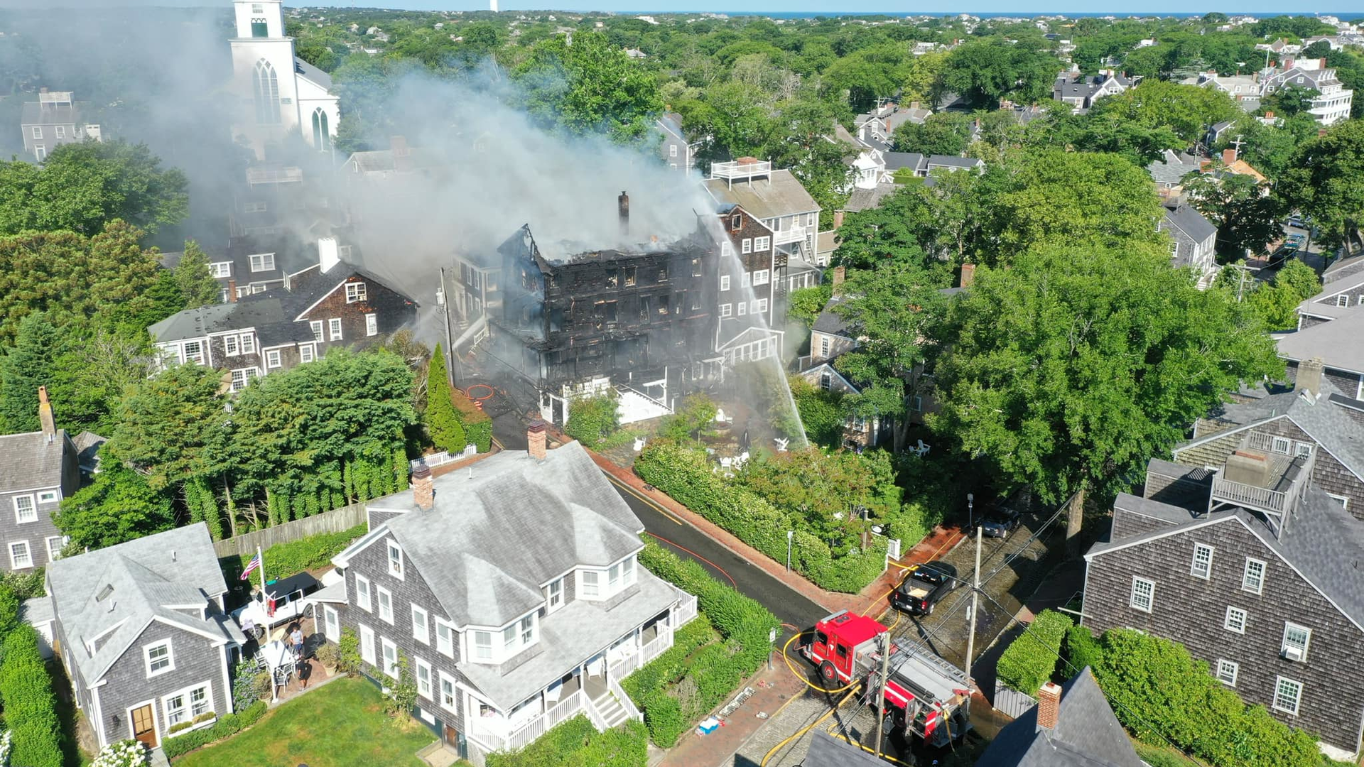 The fire quickly engulfed the Veranda House Hotel before it spread to other structures.