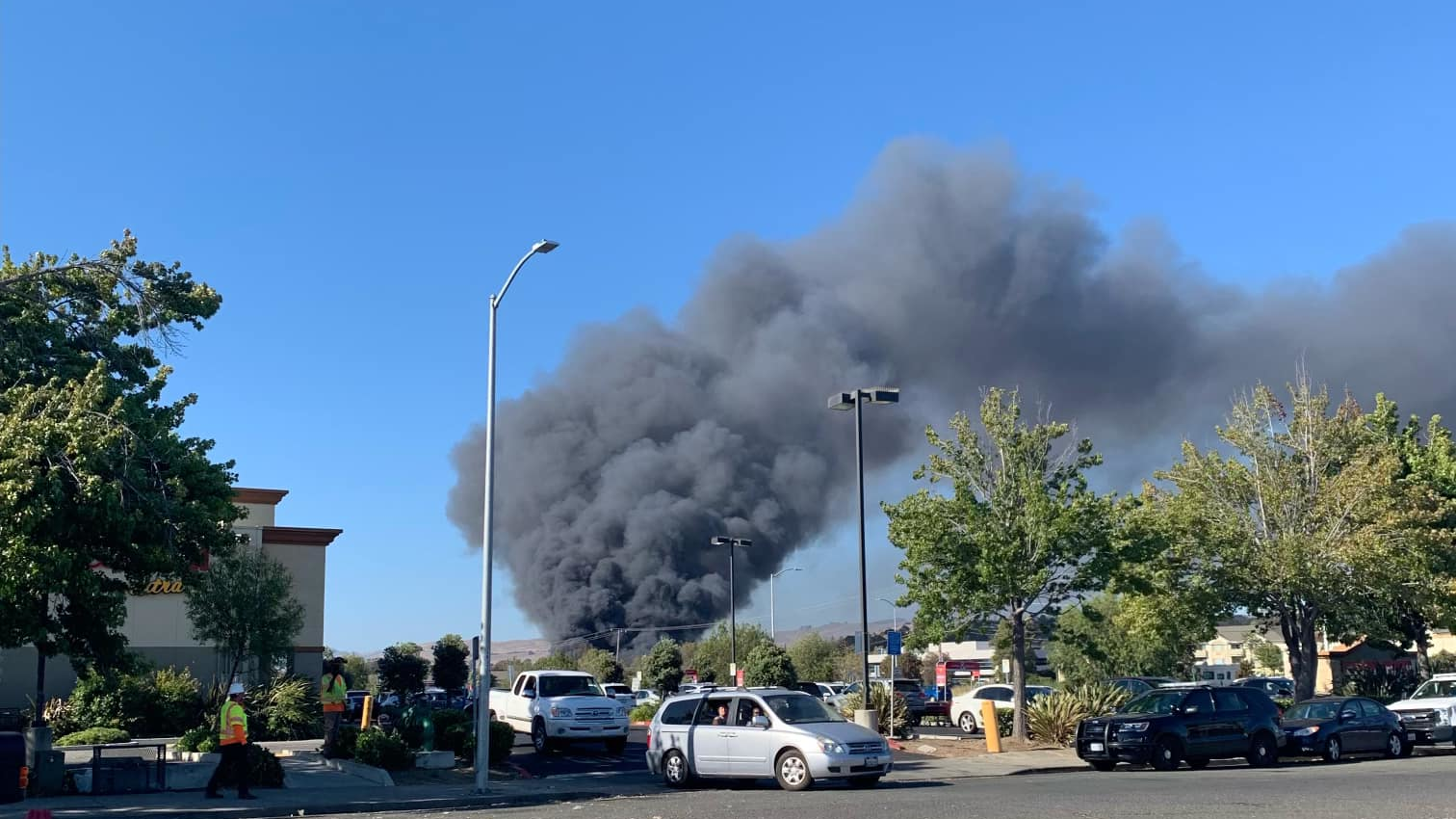 Firefighters from several departments battled a three-alarm fire in a Vallejo commercial building.
