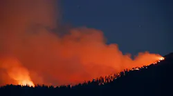 The Washburn Fire burns near the south entrance of Yosemite National Park Monday, July 11, 2022 near Oakhurst.