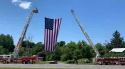 The Richville Volunteer Fire Department posted this image from Jayson Lowery's funeral on its Facebook page.