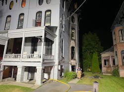 A rookie firefighter rescued a victim from an Auburn apartment building fire. Three people were taken to the hospital. A rookie firefighter rescued a victim from an Auburn apartment building fire. Three people were taken to the hospital.