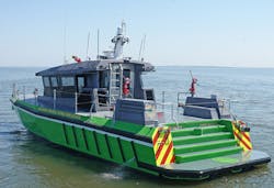 Waterline access stairs were quite the exception on fireboats that were constructed as recently as five years ago. Waterline access stairs were quite the exception on fireboats that were constructed as recently as five years ago.